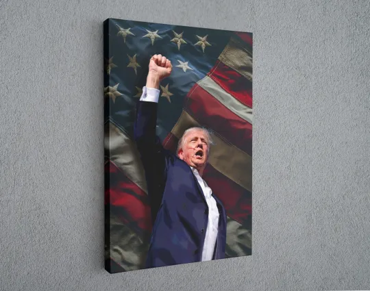 Discover Trump Historic Footage Vertical Canvas Art Print