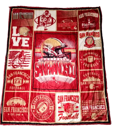 San Francisco 49ers Football Light Weight Fleece Blanket