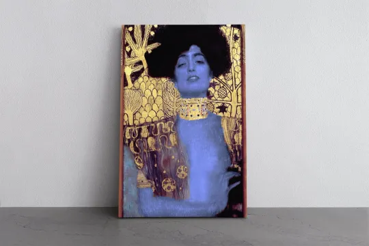 Discover Gustav Klimt Judith I Blue Version and The Head of Holofernes Vertical Poster