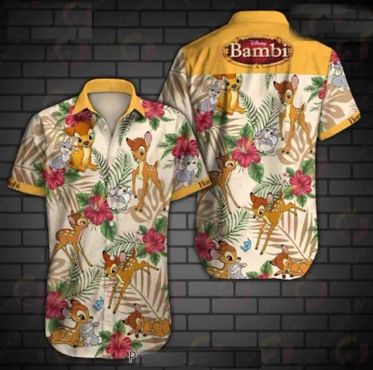 Discover Disney Hawaiian Shirt Summer Beach Bambi Disney Aloha Shirt