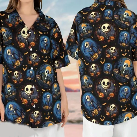 Discover Disney Nightmare Before Christmas Jack Skellington Pumpkin King Hawaiian Shirt