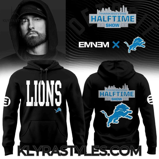 Detroit city Lion X Eminem Show Halftime Black Hoodie