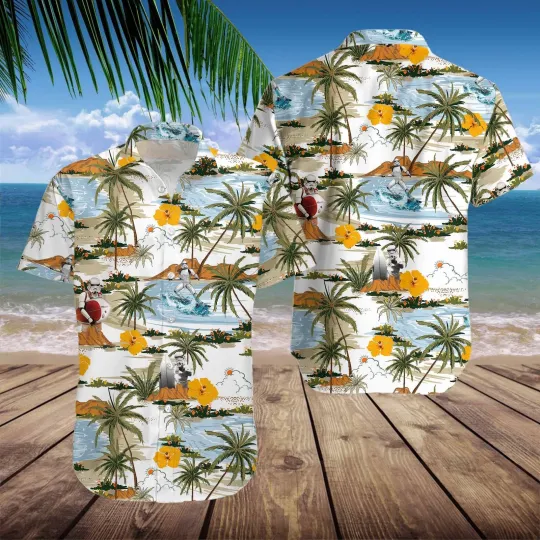 Discover Disney Star Wars Summer Starwars Stormtrooper Surfing Palm Tree Hawaiian Shirt