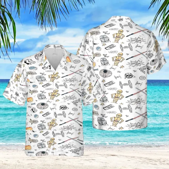 Discover Disney Star Wars Summer Starwars Cute Painting Aloha Hawaiian Shirt