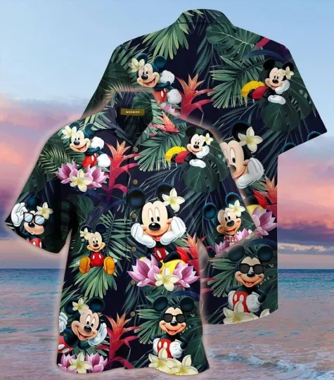 Discover Disney Summer Beach Mickey Tropical Forest Disney Aloha Hawaiian Shirt