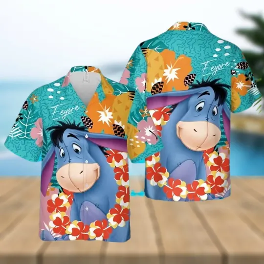 Discover Disney Hawaiian Shirt Summer Beach Eeyore Donkey Winnie The Pooh Aloha Shirt