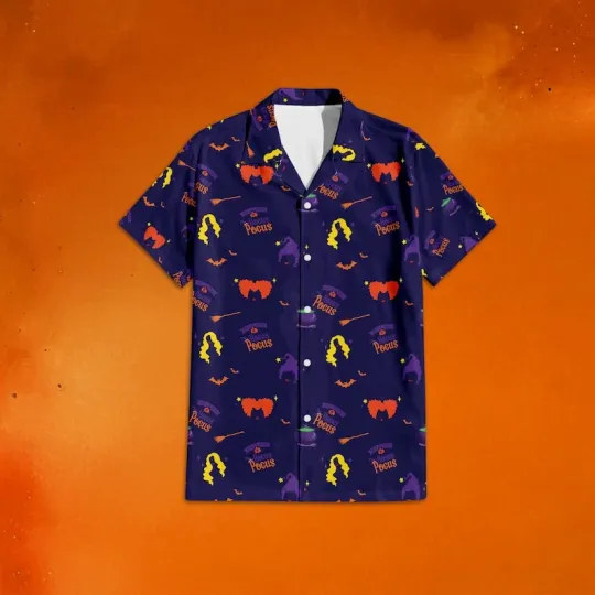 Disney Hocus Pocus Halloween Black Hawaiian Shirt