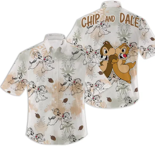 Discover Disney Summer Beach Chip 'n’ Dale Nuts Disney Aloha Hawaiian Shirt