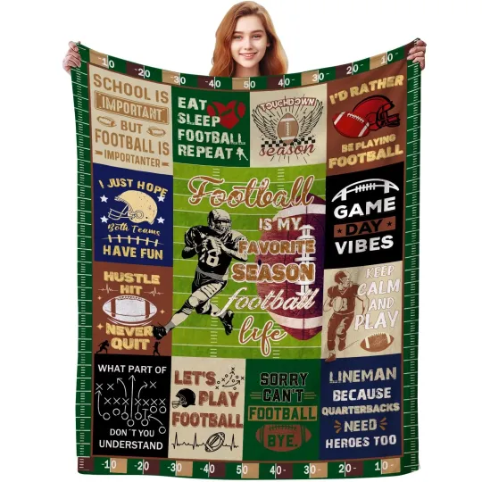 Discover Football Blanket Gifts for Boys Men Sport Lovers