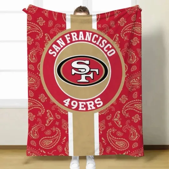 San Francisco 49ers Red Throw Blanket 50x60 Fleece Fan Merchandise