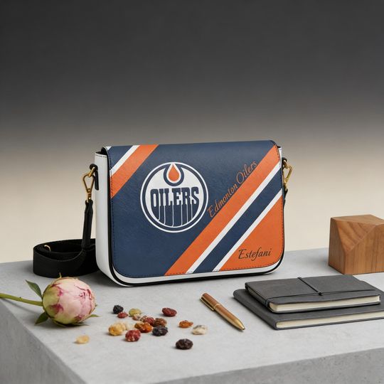 Discover Edmonton Oilers Fan Messenger Bag, Personalized NHL Hockey Gift, Custom Name Oilers Bag