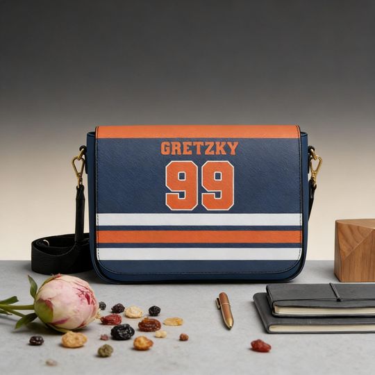 Discover Edmonton Oilers Crossbody Messenger Bag, Custom Name NHL Fan Bag, Everyday Hockey Fan Gift