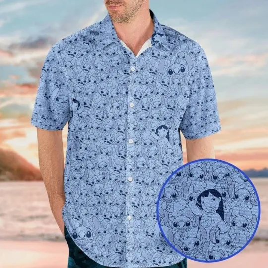 Discover Disney Funny Lilo I'm Surrounded By Stitch Lilo & Stitch Hawaiian Shirt