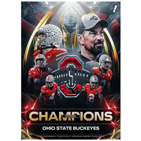 Ohio State Buckeyes 2025 National Champions College Football Poster
