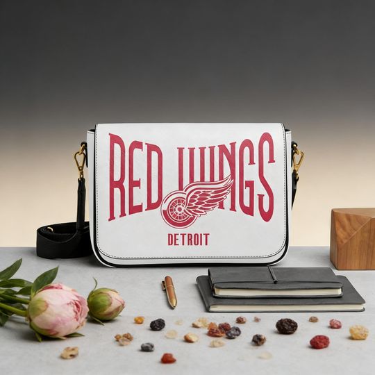 Hockey Fan Messenger Bag for Detroit Red Wings, Personalized NHL Crossbody Gift