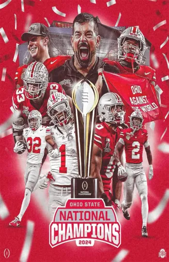 Discover Ohio State Buckeyes CFP Champions Poster 2025 National Champions