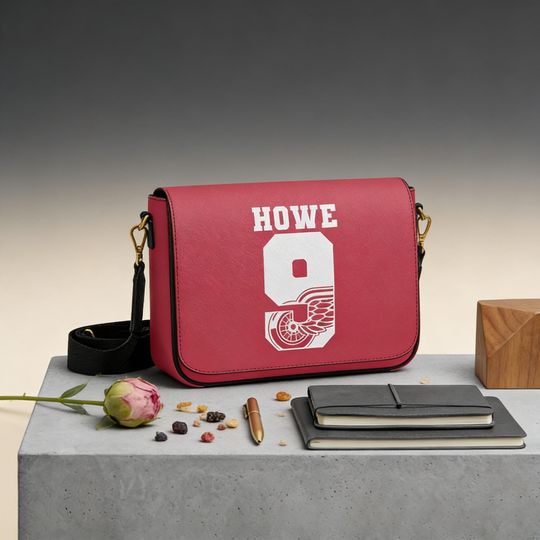 Detroit Red Wings Personalized Shoulder Bag, Custom Hockey Messenger Fan Gift