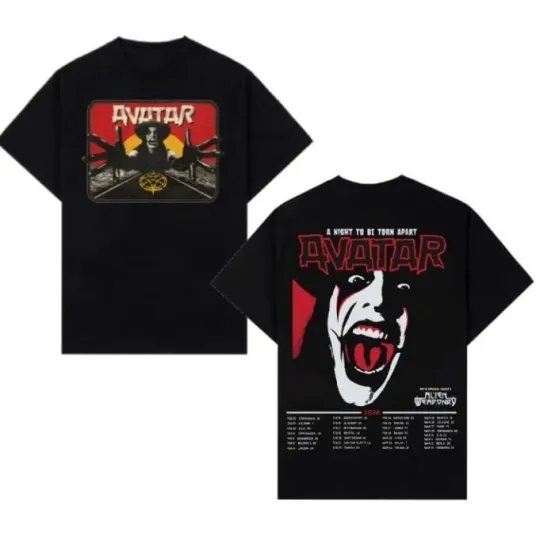 Discover Avatar 2026 Tour “A Night to Be Torn Apart” Heavy Metal Concert T-Shirt