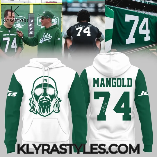New York city Jet X RIP Nick Mangold Num74 White shirt