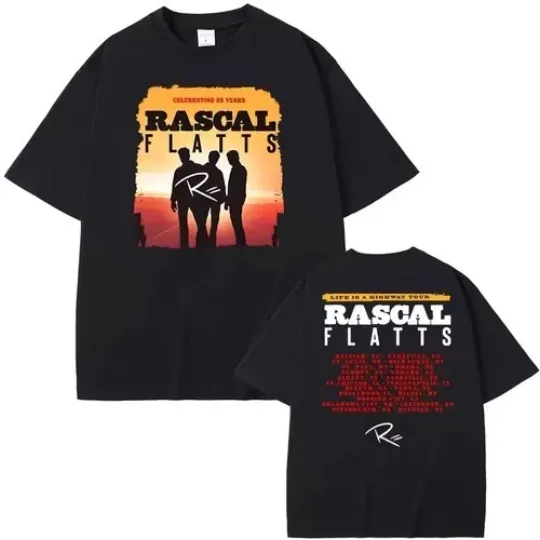 Discover Rascal Flatts 2026 Black Tour Tee Hip Hop Fan Gifts T-shirt