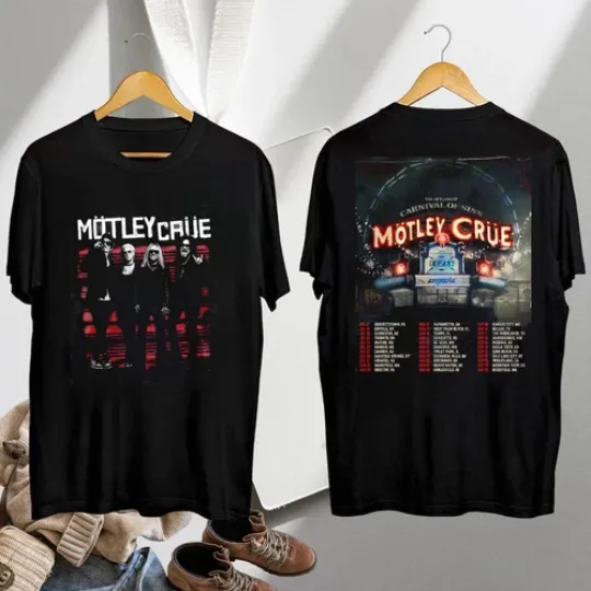 Discover Motley Crue Carnival of Sins Shirt, Motley Crue Tour 2026 Unisex T-Shirt