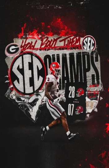 GA Bulldogs 2025 SEC Champions Vertical Poster