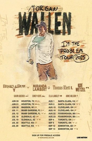 Wallen Western Im the Problem 2025 Tour Poster  Vertical Wall Art