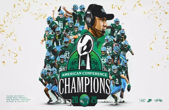Discover Tulane Green Wave 2025 AAC Champions Poster