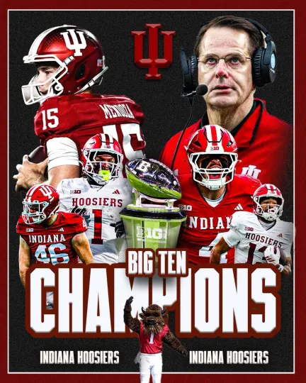 Discover Indiana Hoosiers BIG10 Champions Poster 11 x 17 Inches Indiana BIG10 Champions 2
