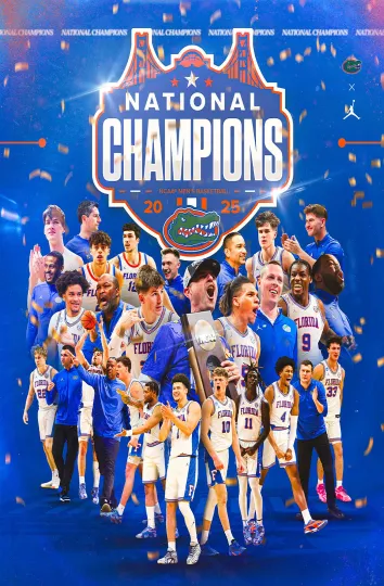 Florida Gators 2025 National Champions Poster Basketball