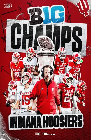 Discover Indiana Hoosiers Big Ten Champions Poster Vertical Premium Matte