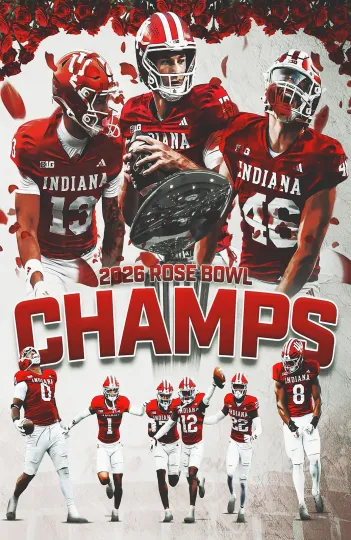 Discover Indiana Hoosiers CFP Rose Bowl Champions Poster