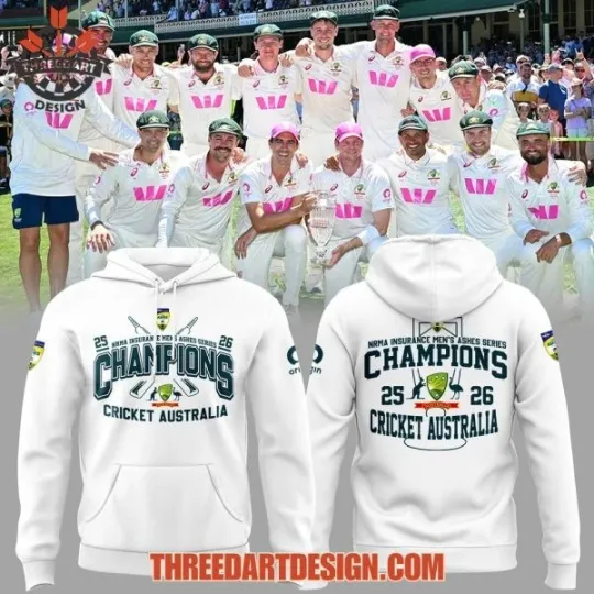 Discover Cricket Insurance Men Ashes Champs Hoodie 3D