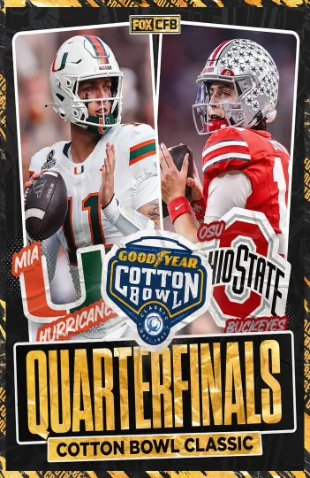 Discover Ohio State vs Miami CFP Cotton Bowl Poster Premium Matte Vertical Poster