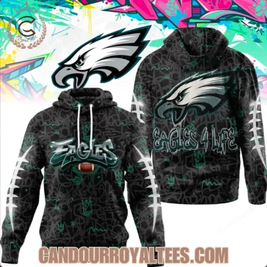 Discover Eagles Graffiti For Life Design Hoodie 3D Gift For Valentine