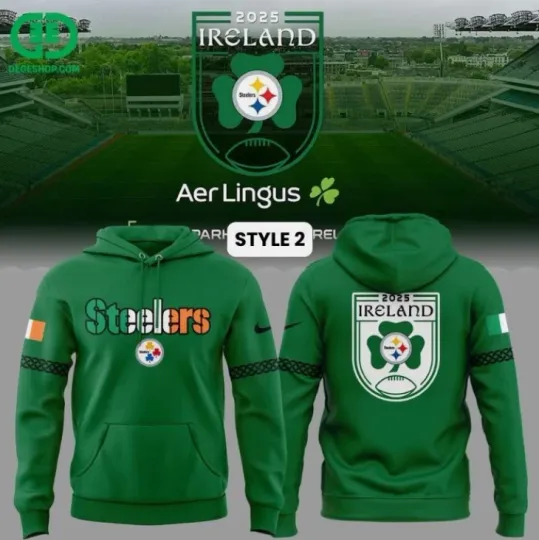 Discover Ireland 2025 Dublin Pittsburgh Steeler Hoodie 3D Gift For Valentine