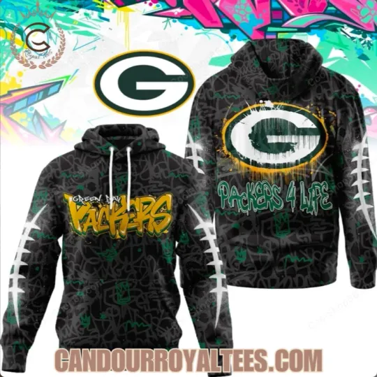 Discover Packers Graffiti For Life Design Hoodie 3D Gift For Valentine