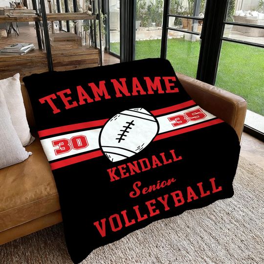 Discover Personalized Football Lover Blanket | Custom Name Sports Team Blanket | Gift for Coach, Player, or Fan
