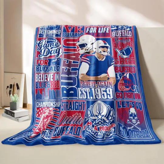 Discover Football Gifts for Men Women, Gifts for Buffalo Fans, Sports Football Blanket...