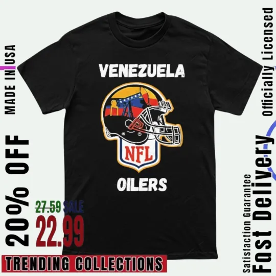 Discover Venezuela Oilers Helmet Football Parody T-Shirt Reprint S-5XL