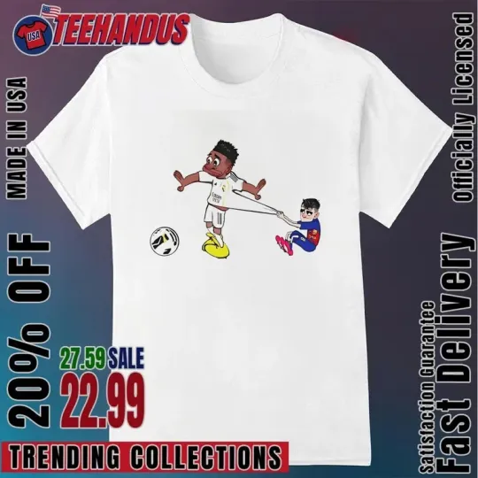 Discover Pedri Pulling Vinicius Cartoon T-Shirt