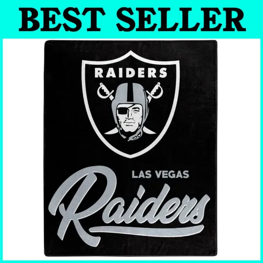 Las Vegas Raiders football Raschel  Blanket