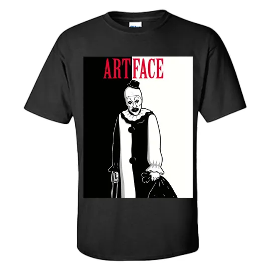 Art The Clown 3D T-Shirt, Face and Scarface Design, Funny Terrifier Shirt