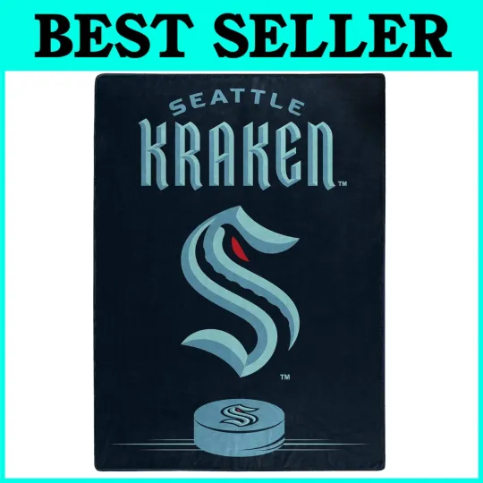 Discover Seattle Kraken NHL Raschel Throw Blanket