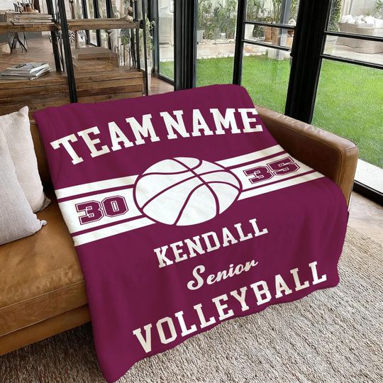 Discover Custom Basketball Blanket,Personalized Name & Number ,Boys Team Gift,Basketball Player Blanket,Coach Appreciation Gift,Sport Team Throw
