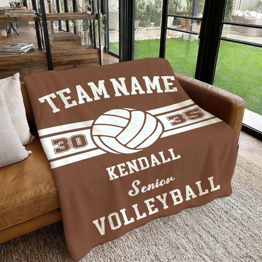 Discover Custom Name Volleyball Blanket: School Team Fan Gift, Senior Graduation Decor