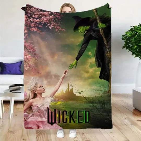 Discover Wicked Witch Fairy Flannel Blanket,Washable,Sofa Bed Camping Travel Gift