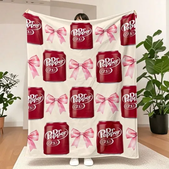 Dr. Pepper Print Blanket,Ideal Gift for Men Women Sofa Office Travel
