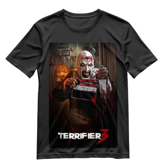 Art The Clown T-Shirt Terrifier 3 Action Graphic Tee, Terrifier Fan Gift