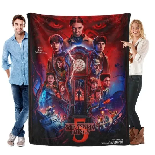 Discover Flannel Blanket Soft Cozy Iconic Clock Full Cast Fan Gift